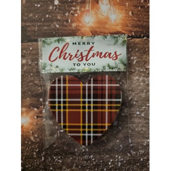 Chocolate Christmas Tartan Heart